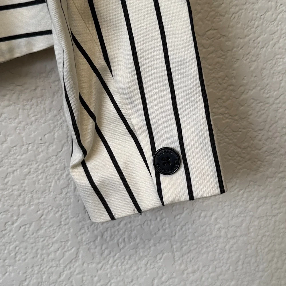 Lauren Ralph Lauren Ivory Pinstripe Blazer size 10 - Picture 5 of 12